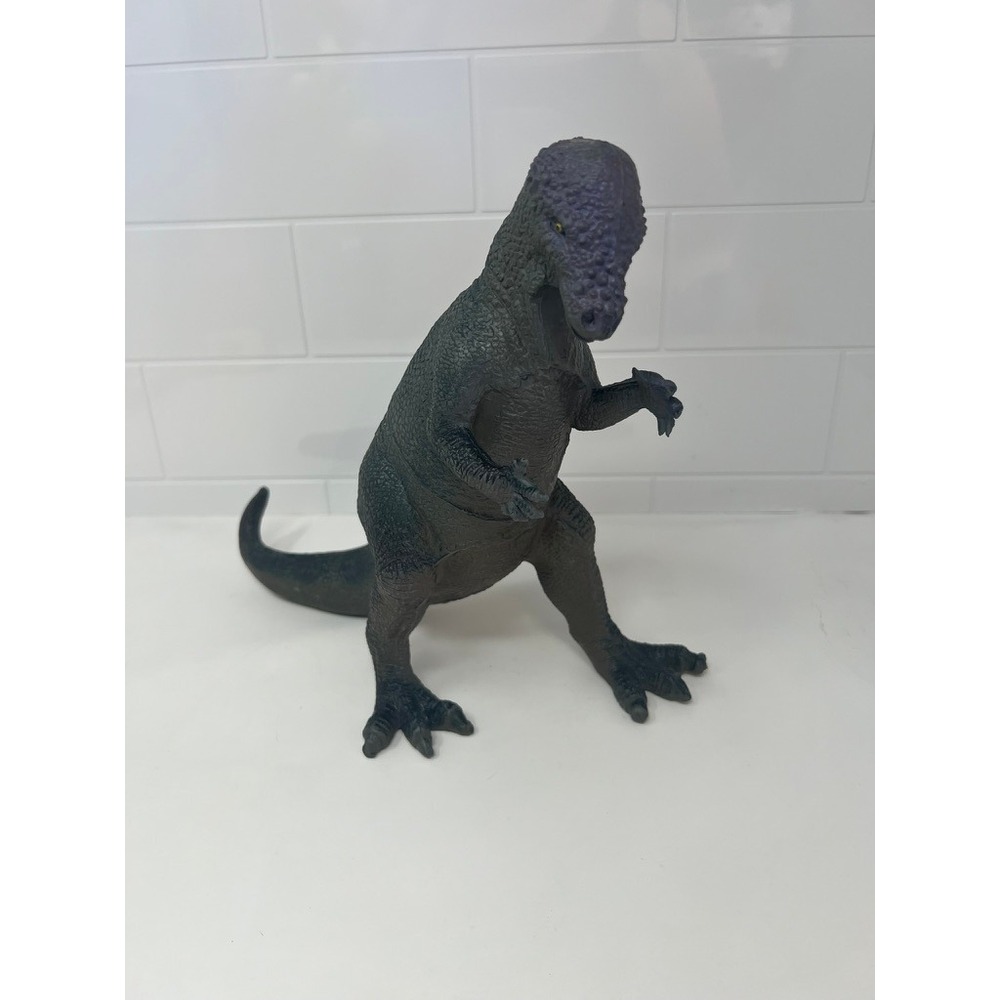 Vintage 1991 Imperial Pachycephalosaurus Dinosaur Figure Grey Purple 8.5 Inch